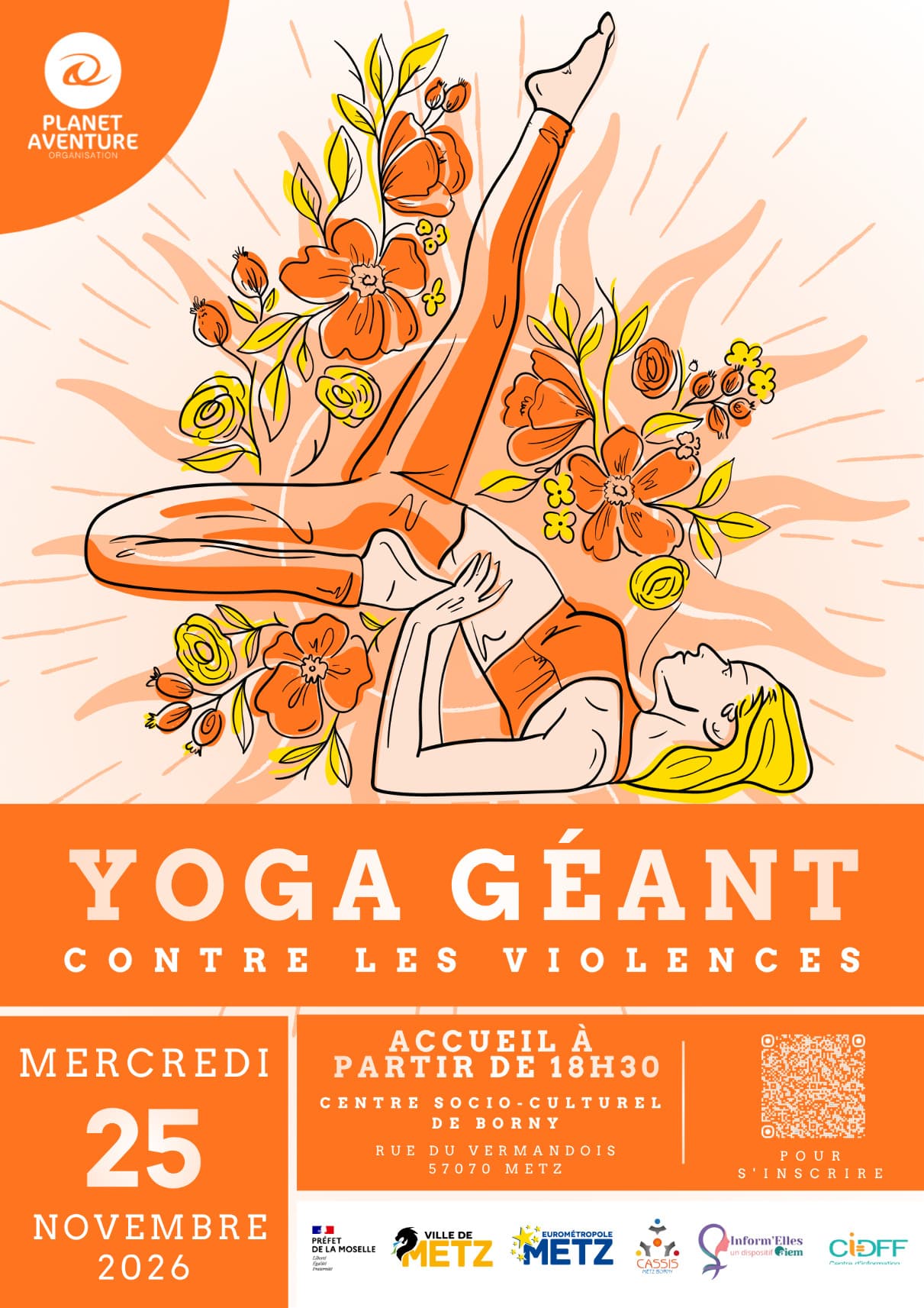 Yoga géant contre les violences