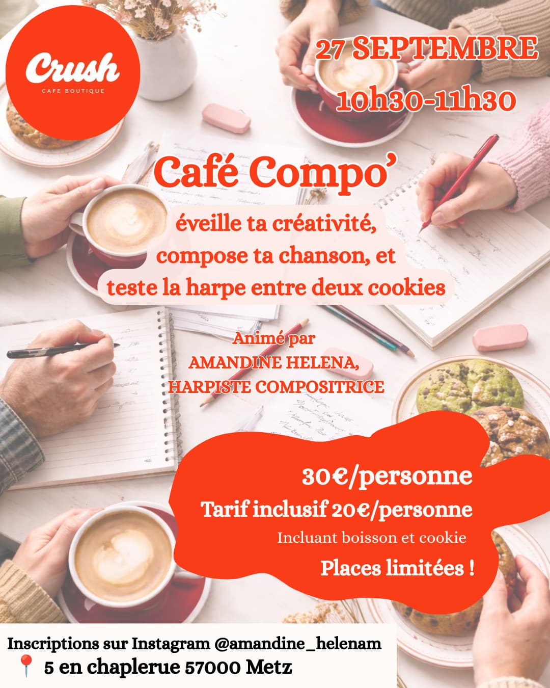 Atelier d'écriture et initiation à la harpe