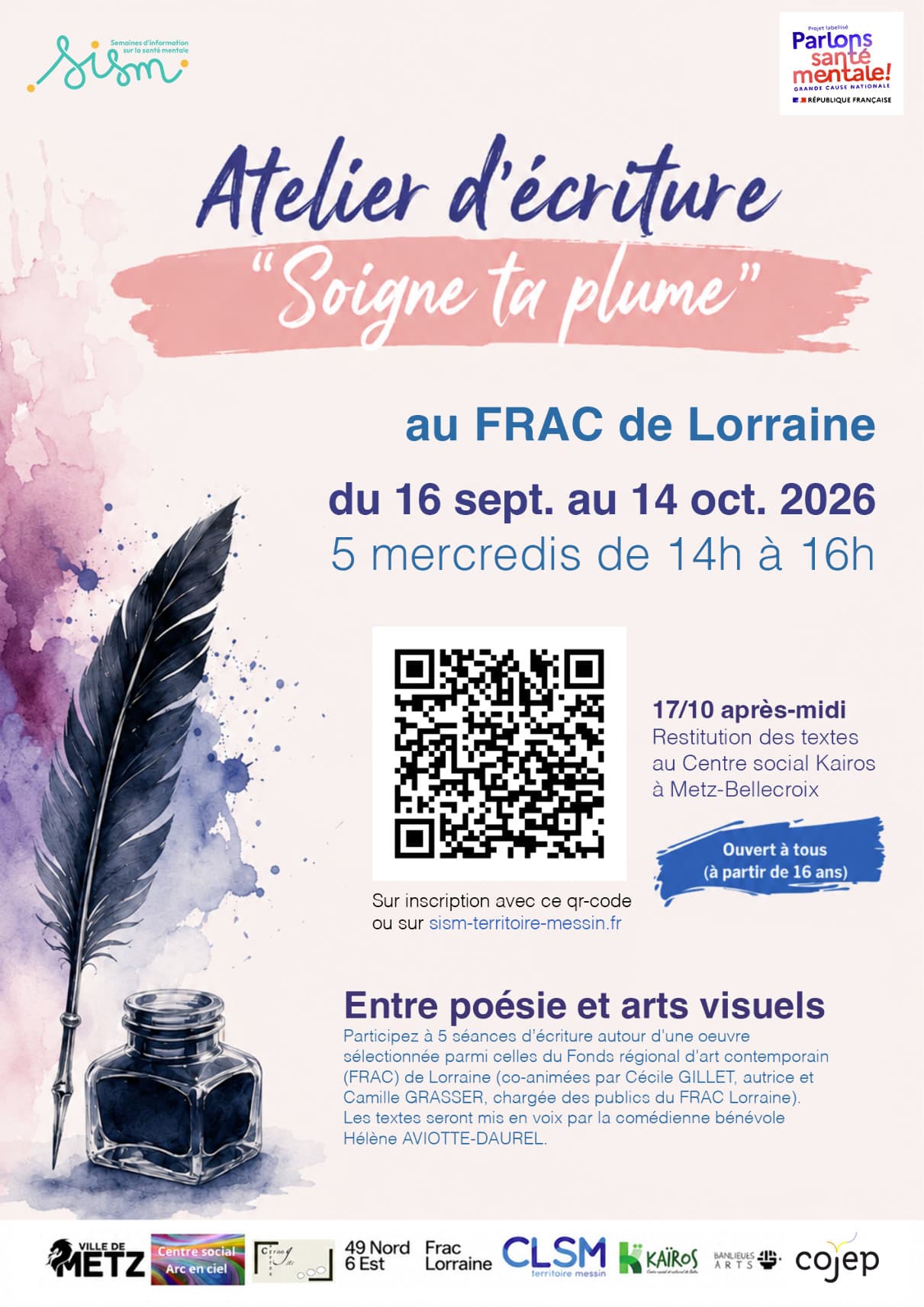 Atelier Ecriture "Soigne ta plume"