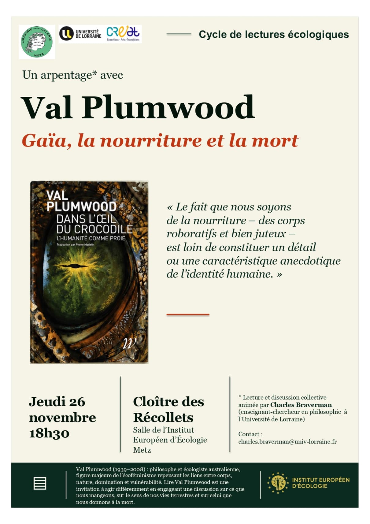 Arpentage avec Val Plumwood