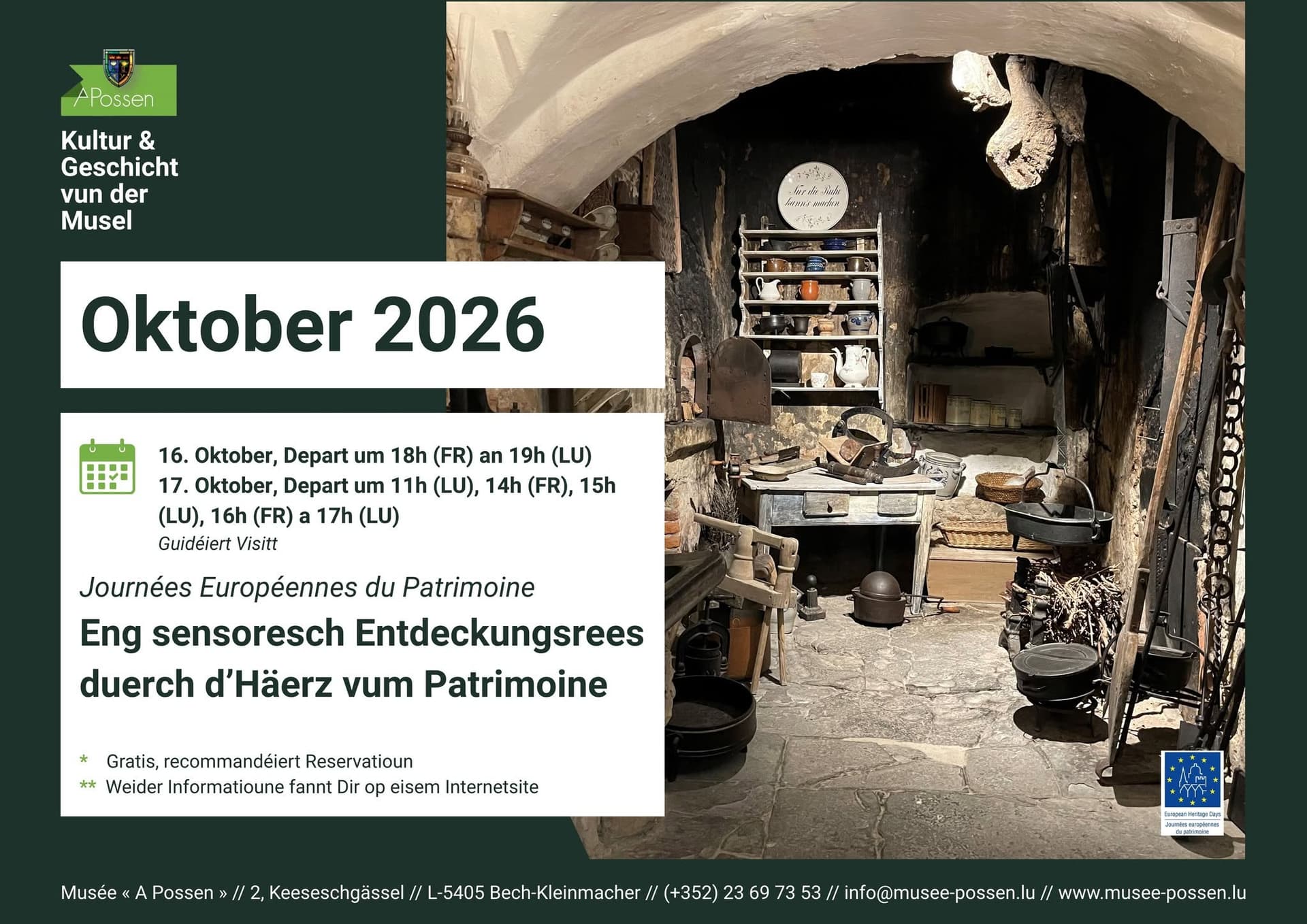Journée patrimoine - Immersion sensorielle au Musée A Possen