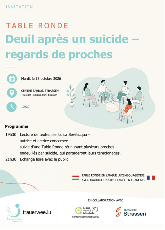 Deuil après un suicide regards de proches (table ronde)