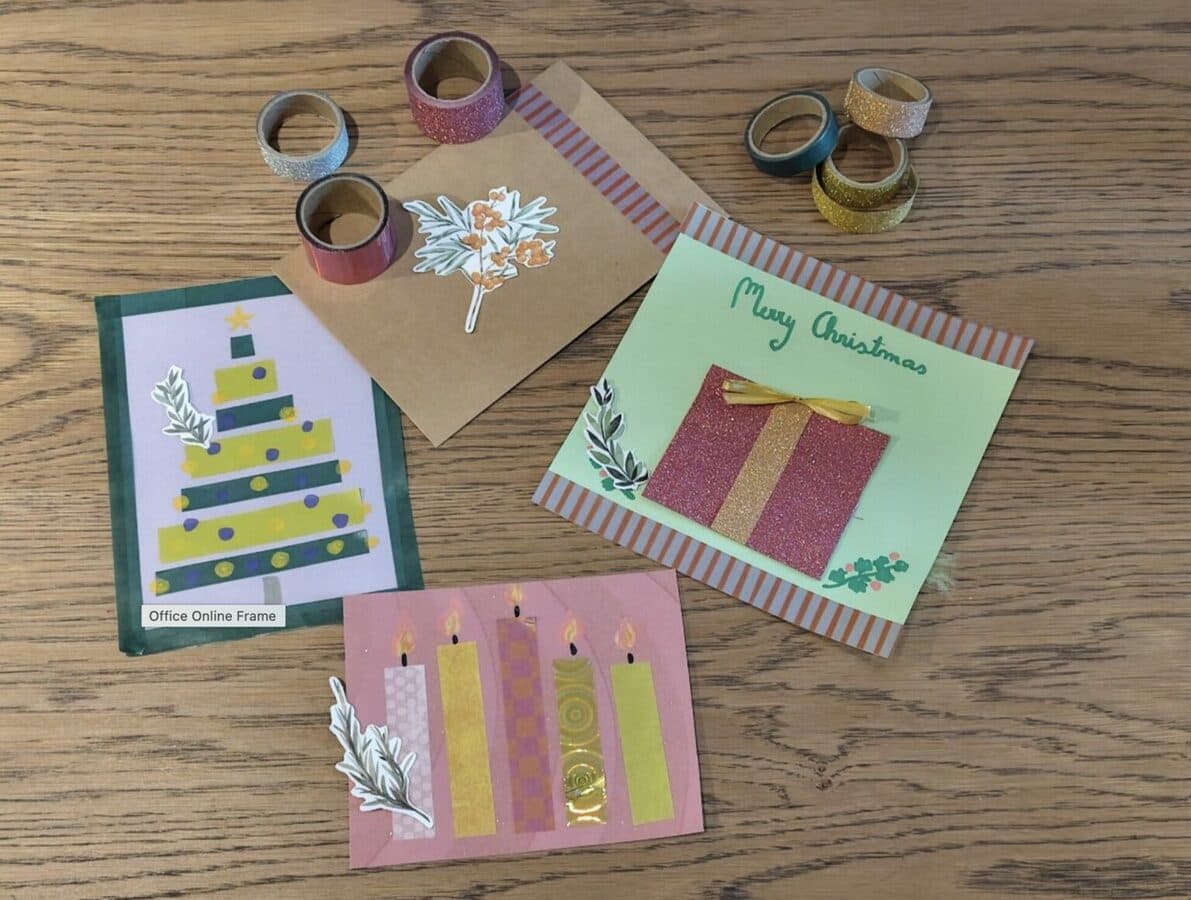 Cartes de Noël DIY avec du masking tape