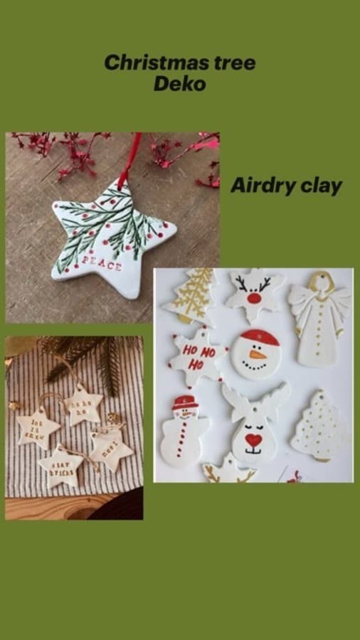 Weihnachtsdeko aus DRY CLAY (Décoration de Noël en DRY CLAY)