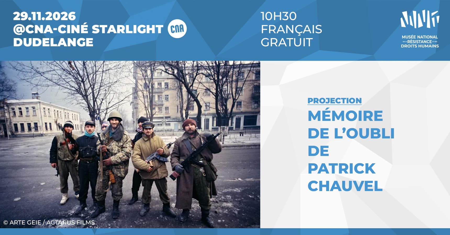 Projection: Mémoire de l’oubli de Patrick Chauvel